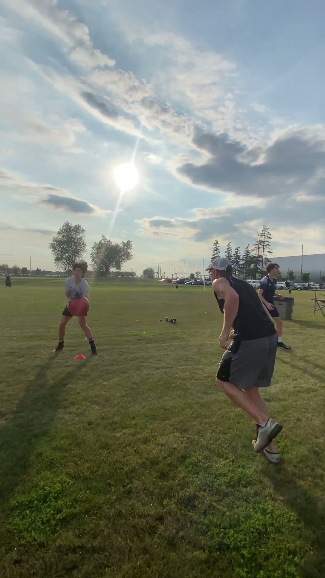 Coach-led medicine ball throws.